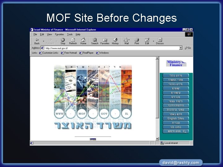 MOF Site Before Changes 