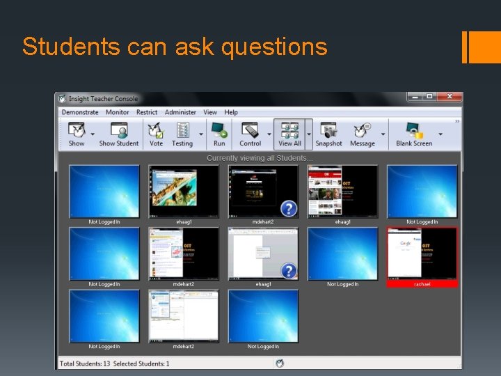 Students can ask questions 