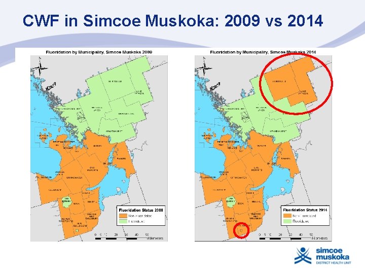 CWF in Simcoe Muskoka: 2009 vs 2014 • Please place a map with the