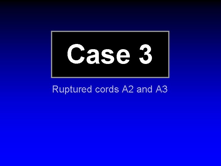Case 3 Ruptured cords A 2 and A 3 