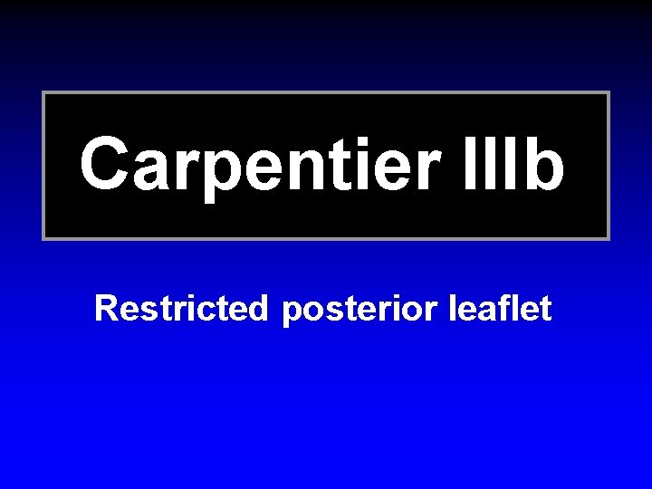 Carpentier IIIb Restricted posterior leaflet 