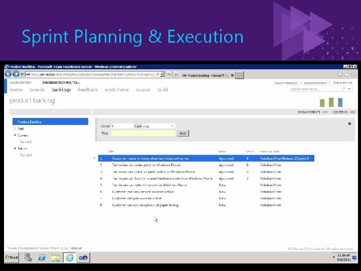 Sprint Planning & Execution (c) 2011 Microsoft. All rights reserved. 
