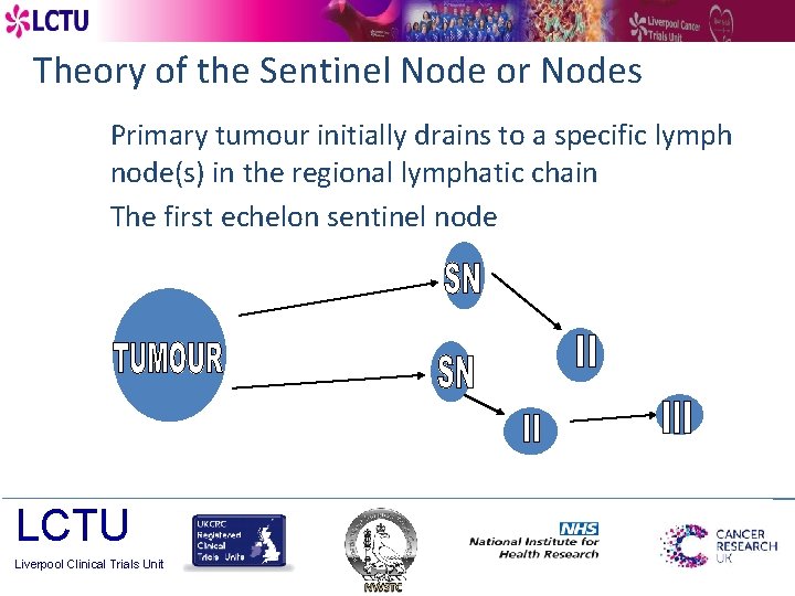 Theory of the Sentinel Node or Nodes • Primary tumour initially drains to a