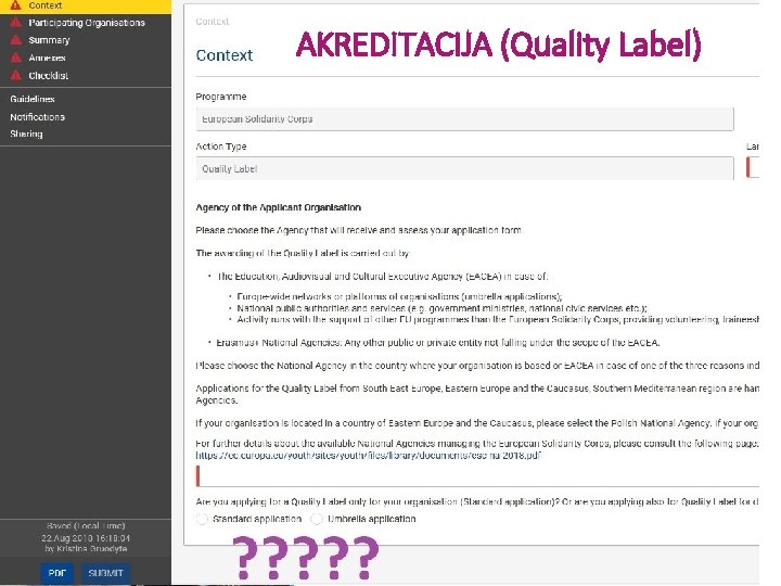 AKREDITACIJA (Quality Label) 21 