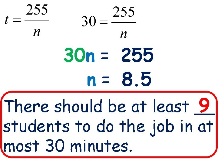 3 -1 Lines and Angles 30 n = 255 n = 8. 5 9