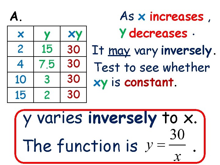 3 -1 Lines and Angles A. x 2 4 10 15 y 15 7.