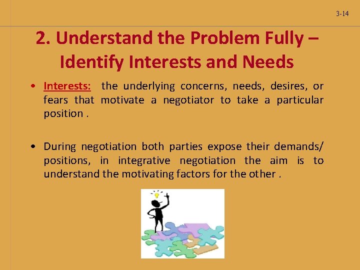 3 -14 2. Understand the Problem Fully – Identify Interests and Needs • Interests: 3 -14 2. Understand the Problem Fully – Identify Interests and Needs • Interests: