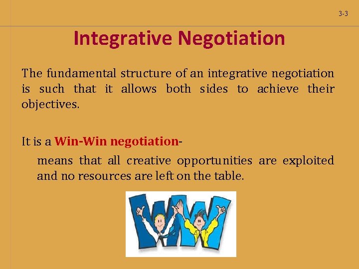 3 -3 Integrative Negotiation The fundamental structure of an integrative negotiation is such that 3 -3 Integrative Negotiation The fundamental structure of an integrative negotiation is such that