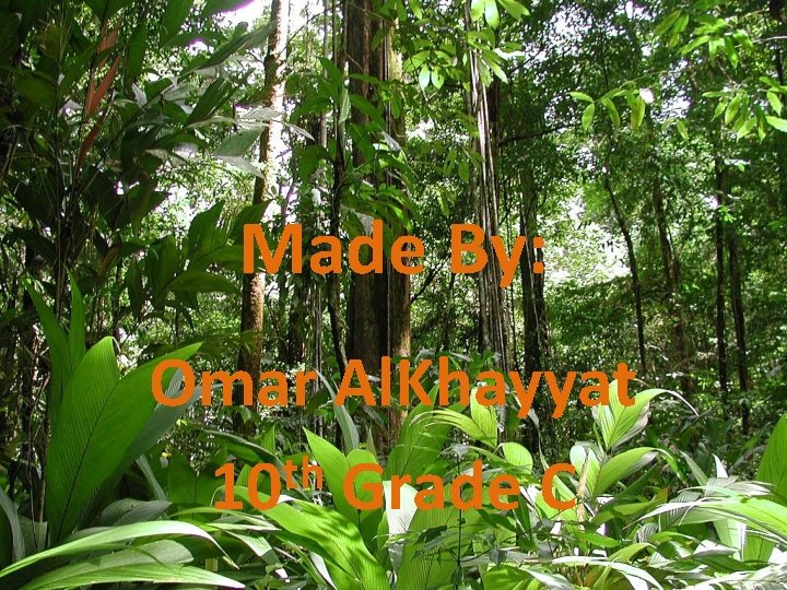 Made By: Omar Al. Khayyat th 10 Grade C 