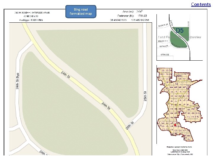 Bing road formatted map Contents 