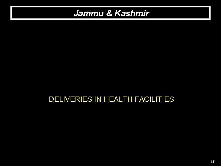 Jammu & Kashmir DELIVERIES IN HEALTH FACILITIES 45 