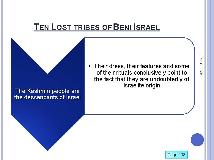 TEN LOST TRIBES OF BENI ISRAEL Page 108 Jesus in India The Kashmiri people