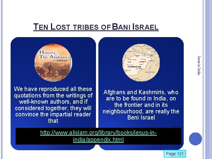 TEN LOST TRIBES OF BANI ISRAEL Jesus in India We have reproduced all these