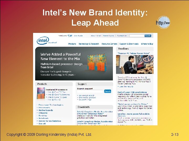 Intel’s New Brand Identity: Leap Ahead Copyright © 2009 Dorling Kindersley (India) Pvt. Ltd.