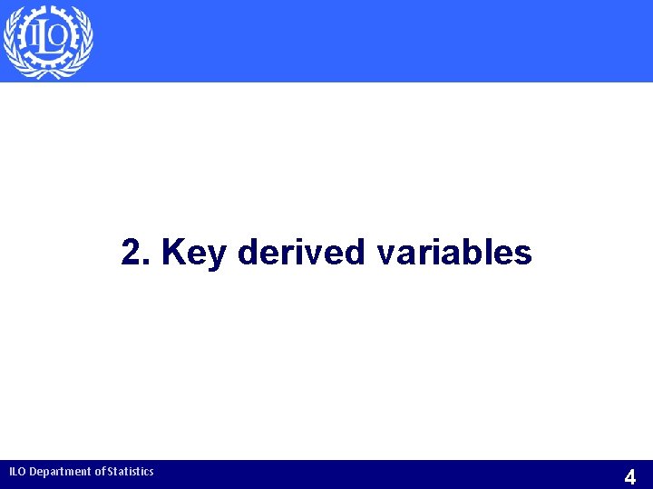 2. Key derived variables ILO Department of Statistics 4 