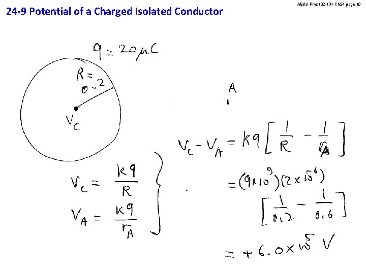 24 -9 Potential of a Charged Isolated Conductor Aljalal-Phys 102 -131 -Ch 24 -page