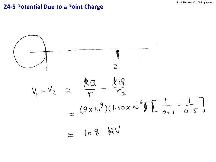 24 -5 Potential Due to a Point Charge Aljalal-Phys 102 -131 -Ch 24 -page