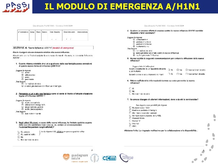 IL MODULO DI EMERGENZA A/H 1 N 1 