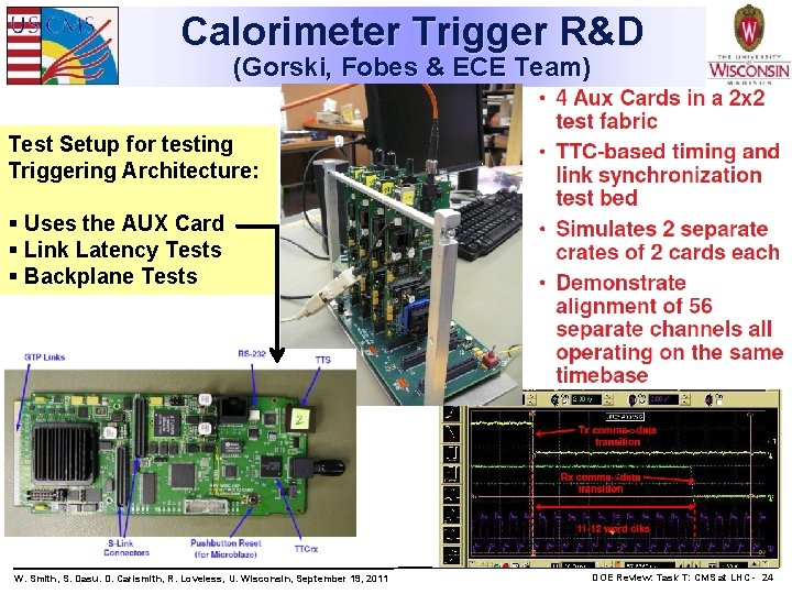 Calorimeter Trigger R&D (Gorski, Fobes & ECE Team) Test Setup for testing Triggering Architecture: