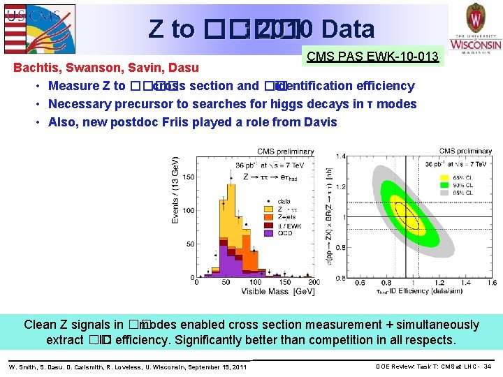 Z to ���� : 2010 Data CMS PAS EWK-10 -013 Bachtis, Swanson, Savin, Dasu