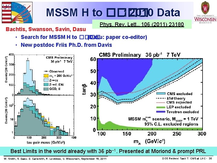 MSSM H to ���� : 2010 Data Phys. Rev. Lett. , 106 (2011) 23180