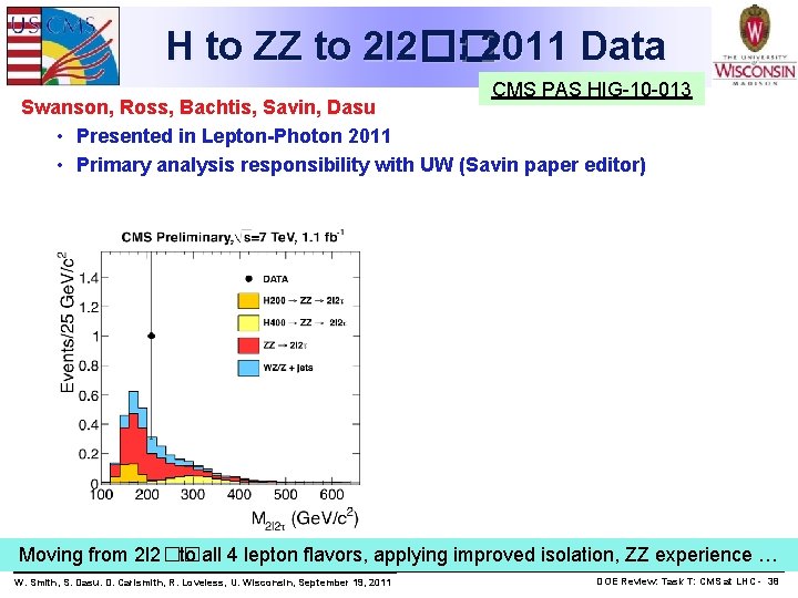 H to ZZ to 2 l 2�� : 2011 Data CMS PAS HIG-10 -013