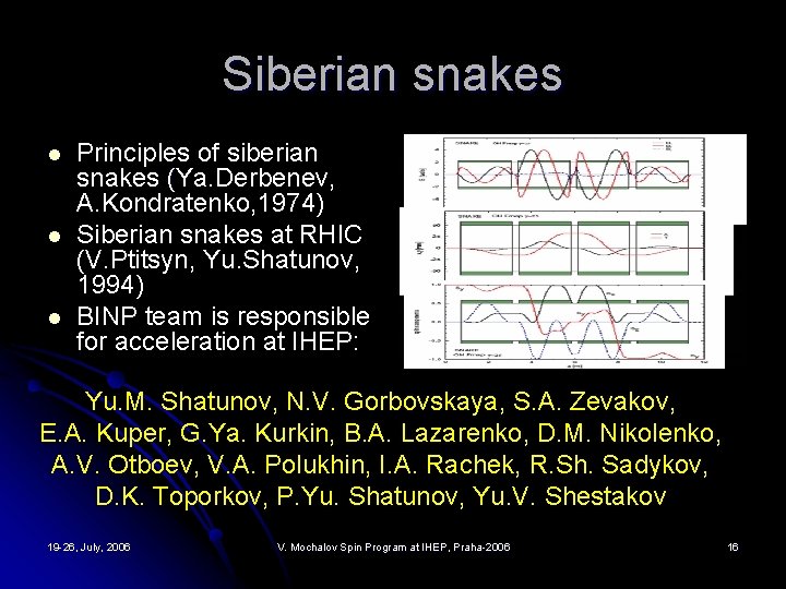 Siberian snakes l l l Principles of siberian snakes (Ya. Derbenev, ( A. Kondratenko,