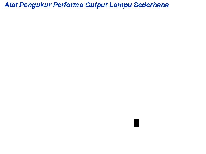 Alat Pengukur Performa Output Lampu Sederhana 