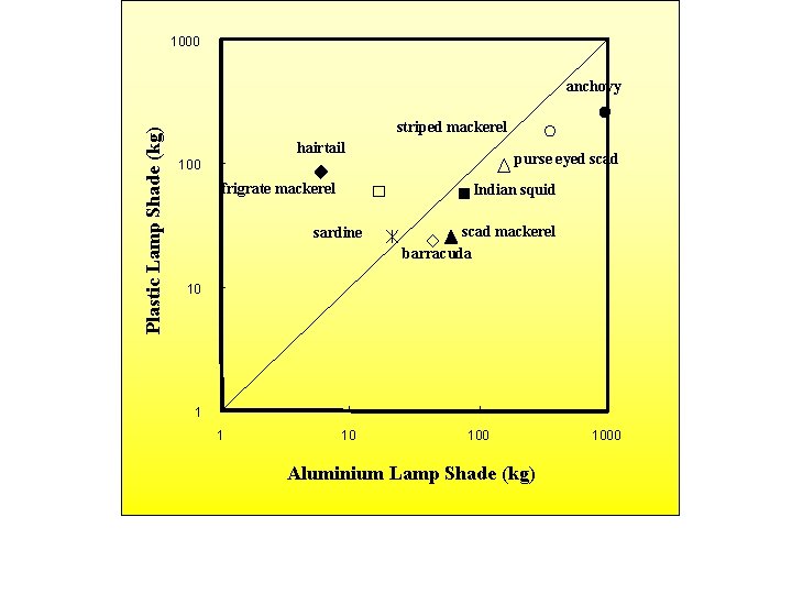 1000 Plastic Lamp Shade (kg) anchovy striped mackerel hairtail purse eyed scad 100 frigrate