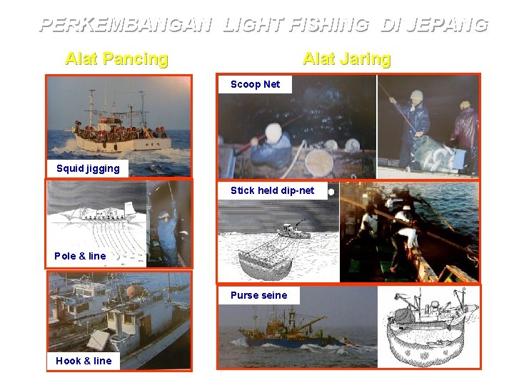 PERKEMBANGAN LIGHT FISHING DI JEPANG Alat Jaring Alat Pancing Scoop Net Squid jigging Stick