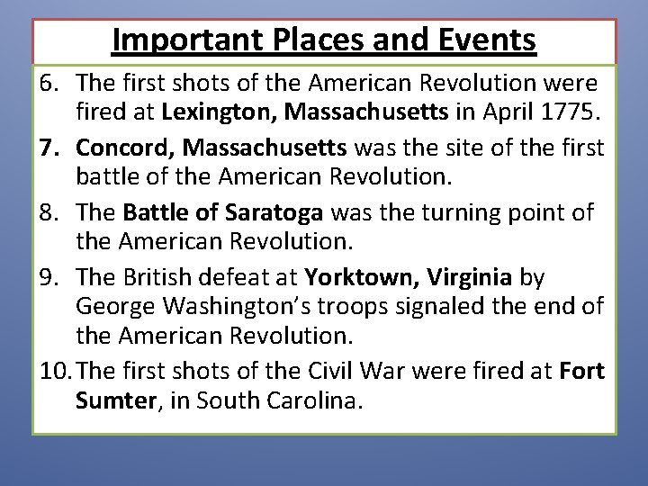 100 U S History Facts STAAR Test Review