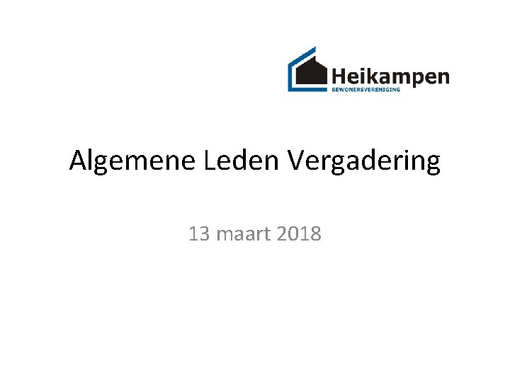 Algemene Leden Vergadering 13 maart 2018 