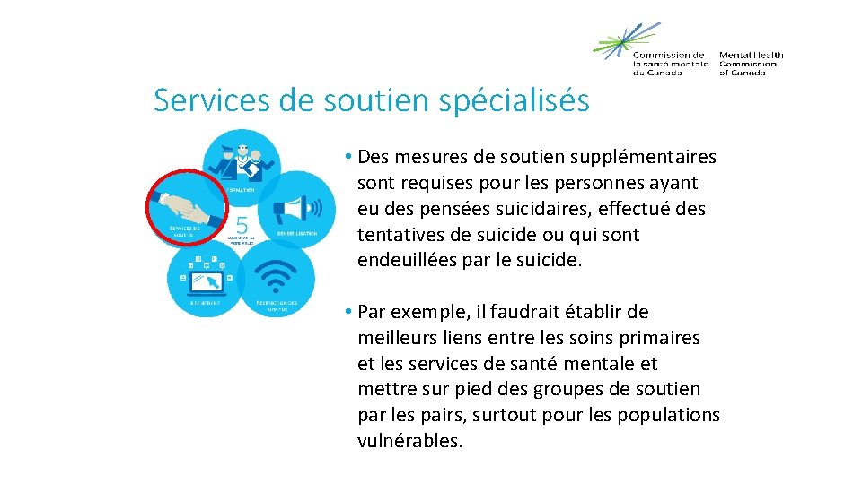 Services de soutien spécialisés • Des mesures de soutien supplémentaires sont requises pour les