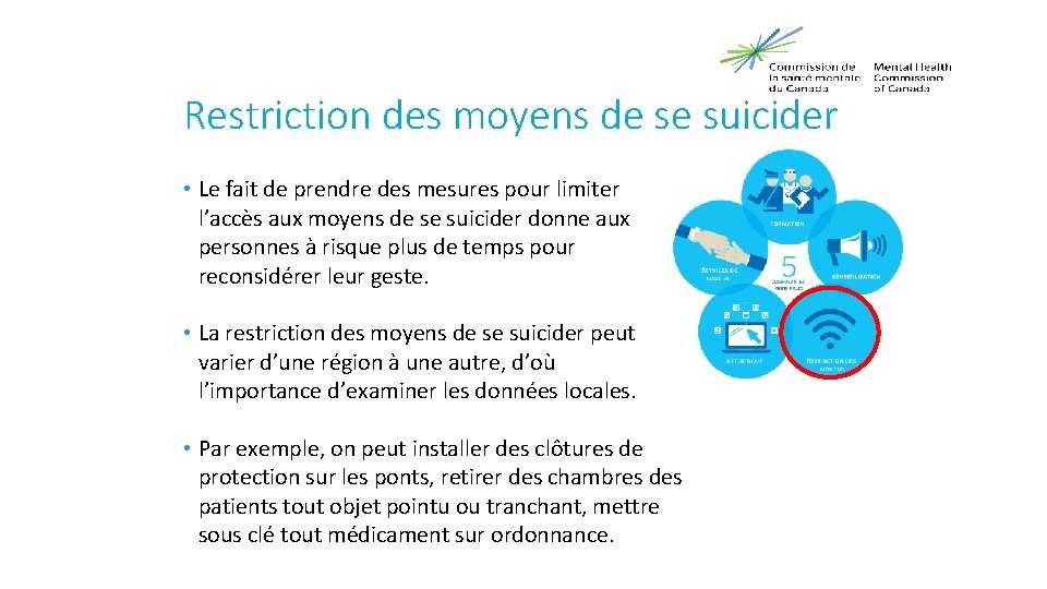 Restriction des moyens de se suicider • Le fait de prendre des mesures pour