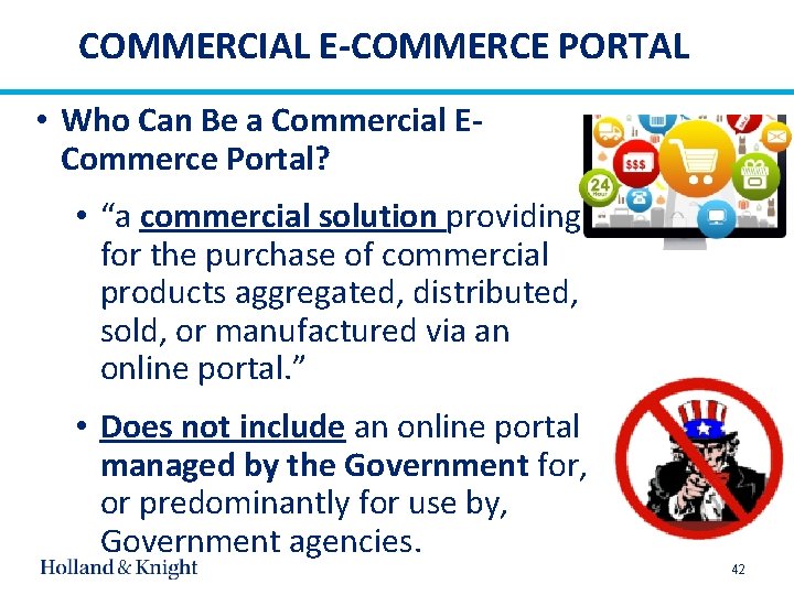 COMMERCIAL E-COMMERCE PORTAL • Who Can Be a Commercial ECommerce Portal? • “a commercial