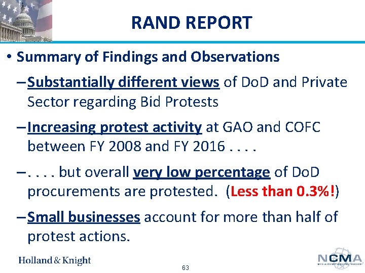 RAND REPORT • Summary of Findings and Observations – Substantially different views of Do.