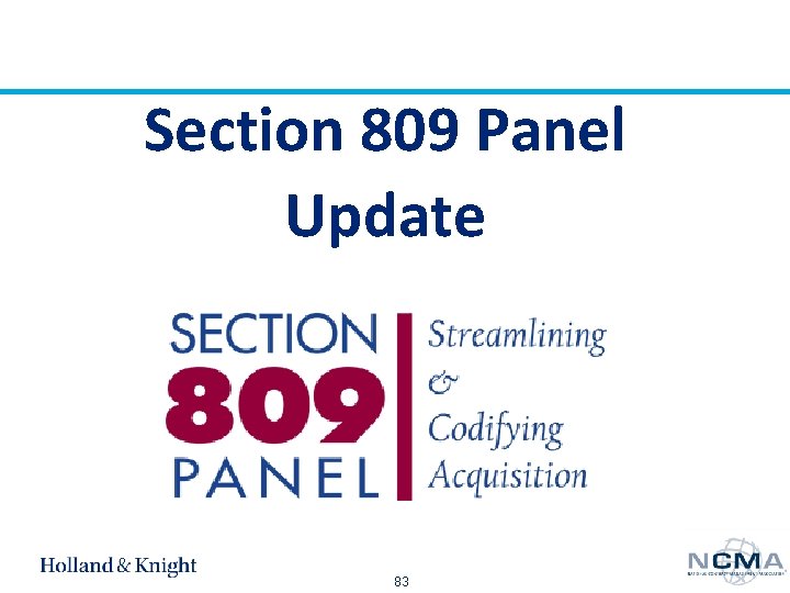 Section 809 Panel Update 83 