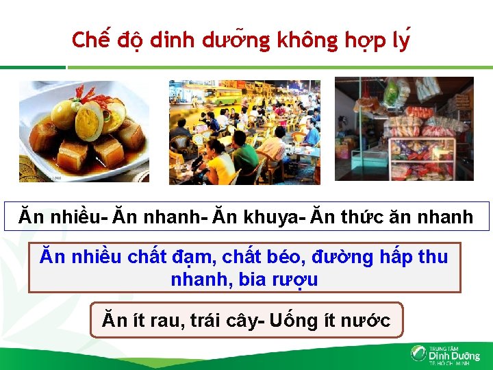 Chê độ dinh dươ ng không hơ p ly Ăn nhiều- Ăn nhanh- Ăn