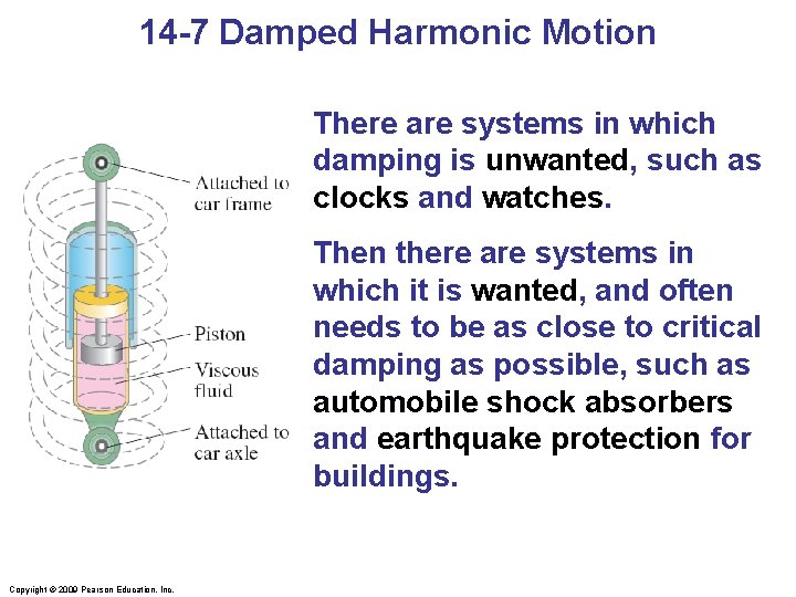 14 -7 Damped Harmonic Motion There are systems in which damping is unwanted, such