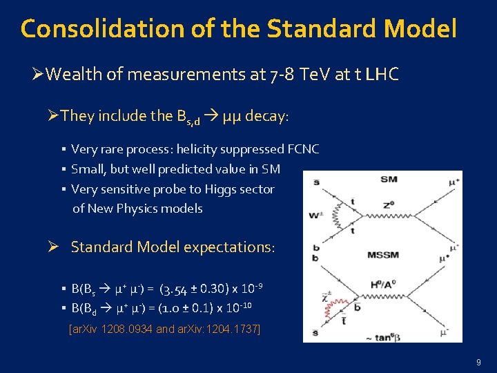 Consolidation of the Standard Model Ø Wealth of measurements at 7 -8 Te. V