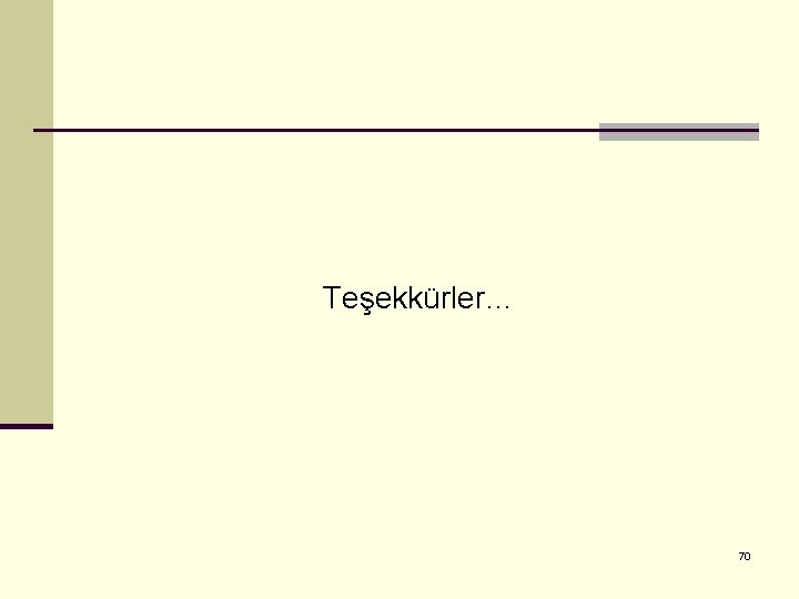 Teşekkürler… 70 