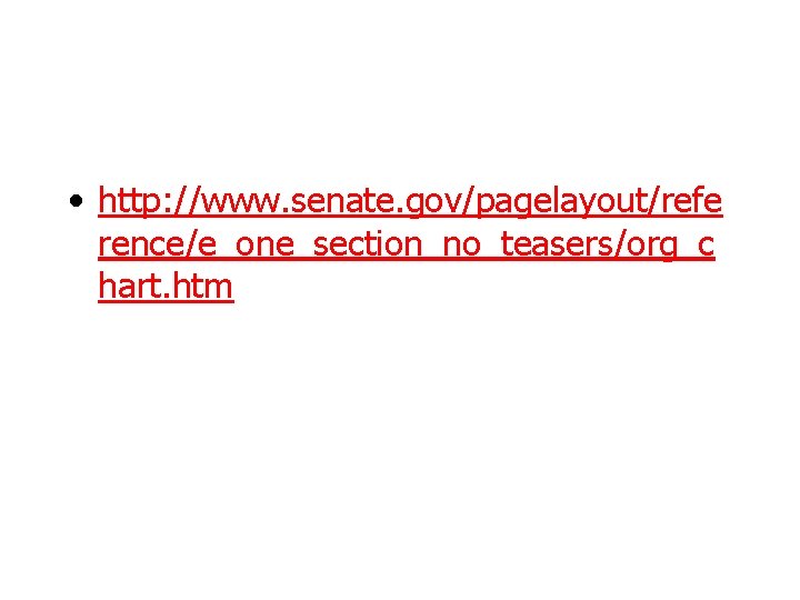  • http: //www. senate. gov/pagelayout/refe rence/e_one_section_no_teasers/org_c hart. htm 