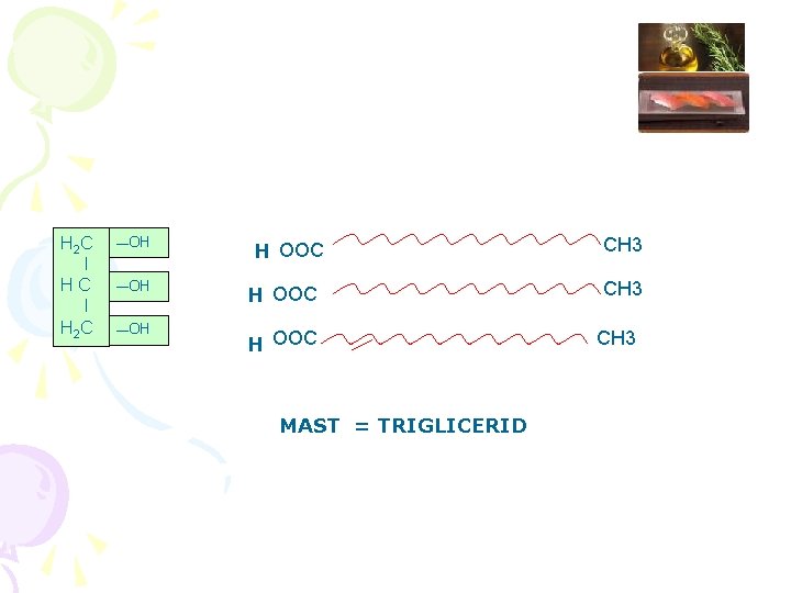 H 2 C I H 2 C __OH H OOC MAST = TRIGLICERID CH