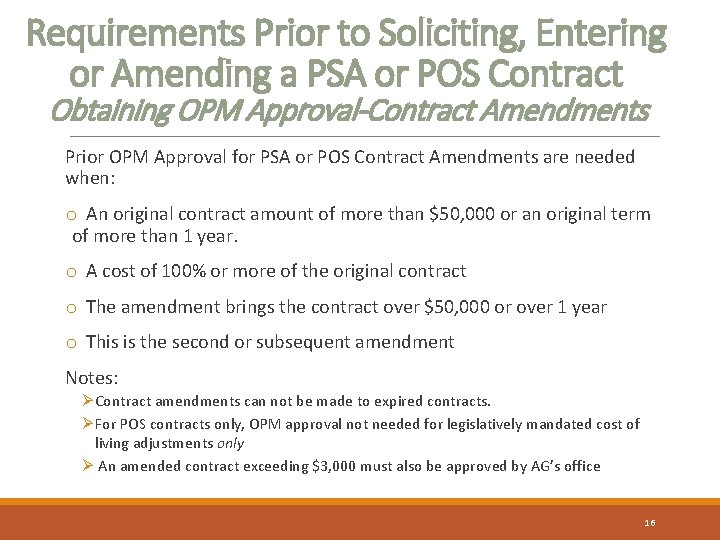 Requirements Prior to Soliciting, Entering or Amending a PSA or POS Contract Obtaining OPM