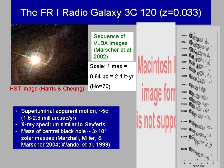 The FR I Radio Galaxy 3 C 120 (z=0. 033) Sequence of VLBA images