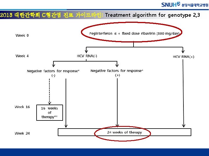 2013 대한간학회 C형간염 진료 가이드라인: Treatment algorithm for genotype 2, 3 