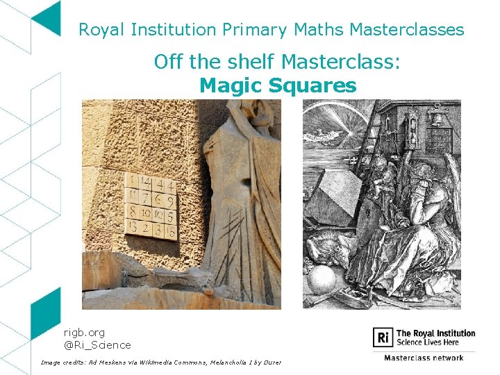 Royal Institution Primary Maths Masterclasses Off the shelf Masterclass: Magic Squares rigb. org @Ri_Science