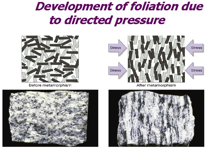 Development of foliation due to directed pressure 