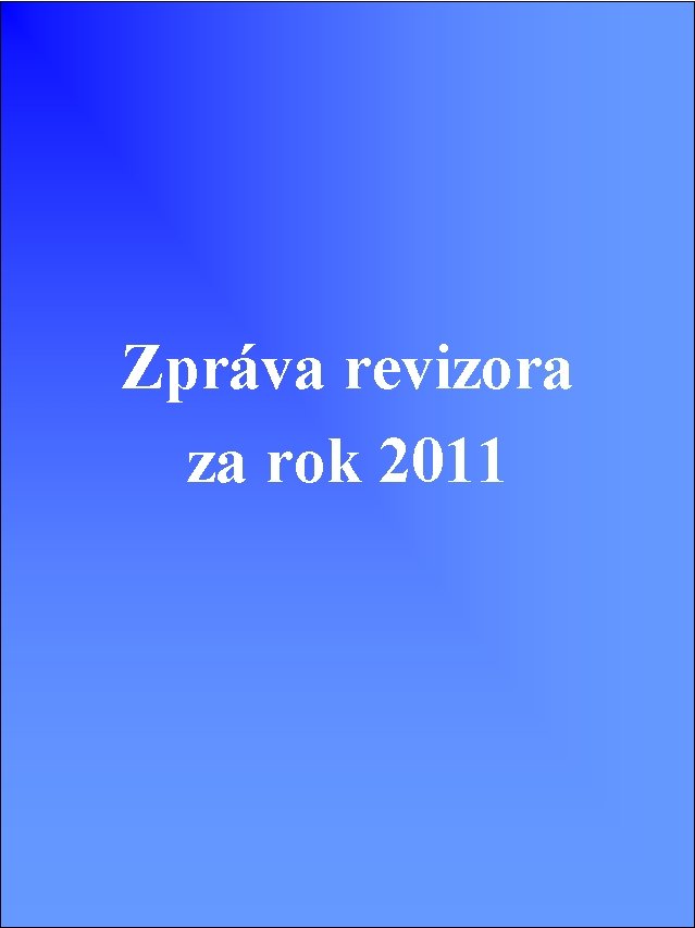 Zpráva revizora za rok 2011 