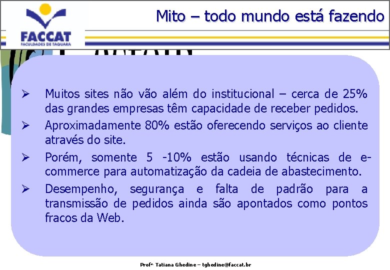 Mito – todo mundo está fazendo Ø Ø Muitos sites não vão além do